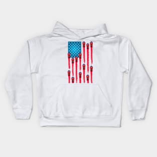 Fun Summer Jet Ski Flag Design Patriotic 4th of July Flag Kids Hoodie